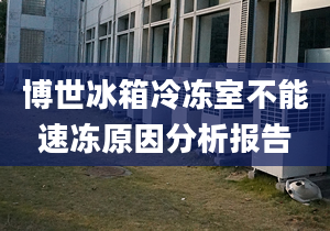 博世冰箱冷冻室不能速冻原因分析报告