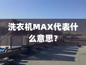 洗衣机MAX代表什么意思？