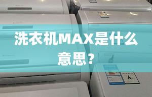 洗衣机MAX是什么意思？