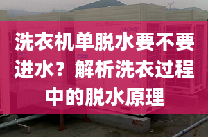 洗衣机单脱水要不要进水？解析洗衣过程中的脱水原理