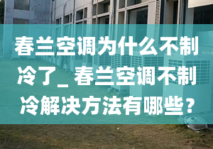 春兰空调为什么不制冷了_ 春兰空调不制冷解决方法有哪些？