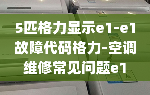 5匹格力显示e1-e1故障代码格力-空调维修常见问题e1