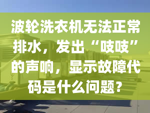 波轮洗衣机无法正常排水，发出“吱吱”的声响，显示故障代码是什么问题？