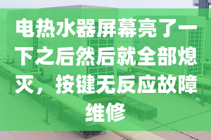 电热水器屏幕亮了一下之后然后就全部熄灭，按键无反应故障维修