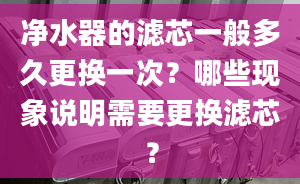 净水器的滤芯一般多久更换一次？哪些现象说明需要更换滤芯？