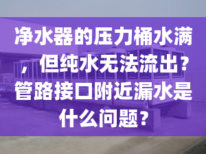 净水器的压力桶水满，但纯水无法流出？管路接口附近漏水是什么问题？