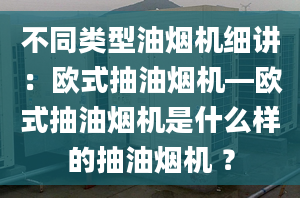 不同类型油烟机细讲：欧式抽油烟机—欧式抽油烟机是什么样的抽油烟机 ？