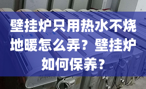 壁挂炉只用热水不烧地暖怎么弄？壁挂炉如何保养？