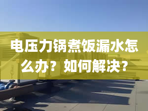 电压力锅煮饭漏水怎么办？如何解决？