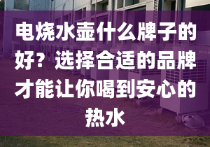 电烧水壶什么牌子的好？选择合适的品牌才能让你喝到安心的热水