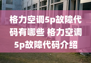 格力空调5p故障代码有哪些 格力空调5p故障代码介绍