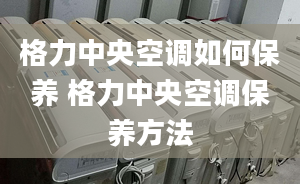 格力中央空调如何保养 格力中央空调保养方法