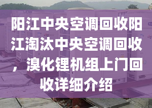 阳江中央空调回收阳江淘汰中央空调回收，溴化锂机组上门回收详细介绍