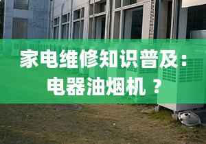 家电维修知识普及：电器油烟机 ？